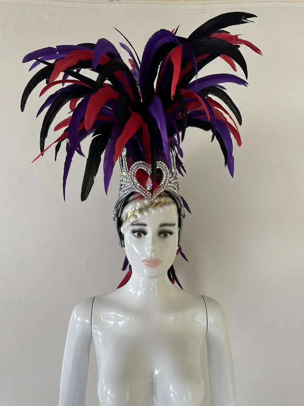 The Stardust Dynasty – Majestic Velvet & Feather Samba Masquerade Crown