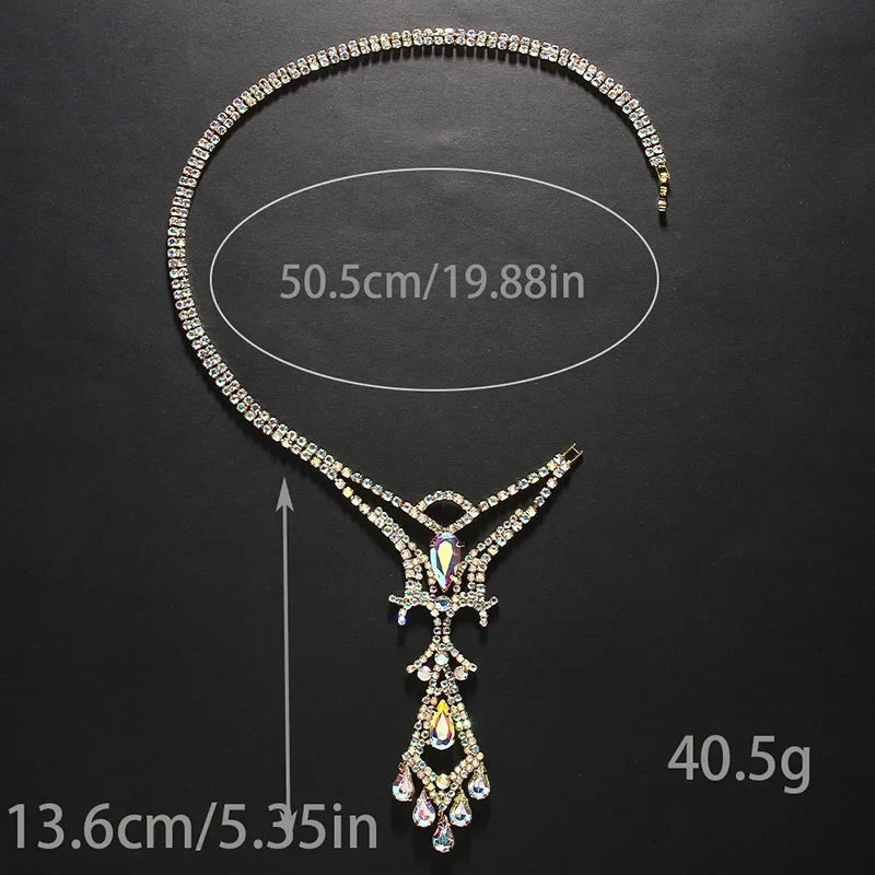 Dazzling Crystal Belly Dance Necklace & Statement Stage Performance Jewelry