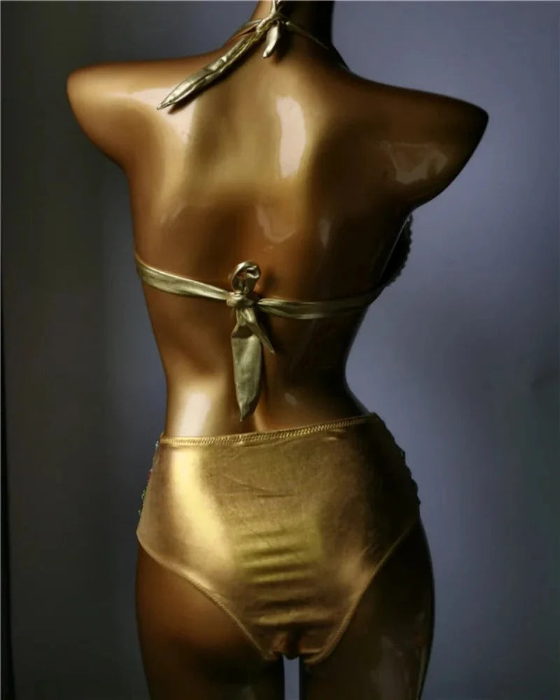 The Venus Horizon Rhinestone Bikini – Premium Crystal Triangle Showgirl Set