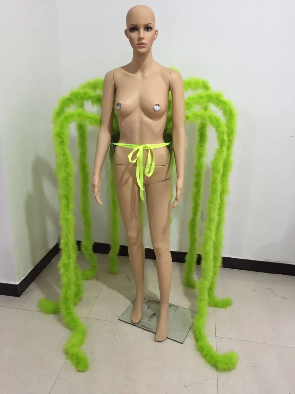 Long Feather Waterfall Backpiece Costume Accessory