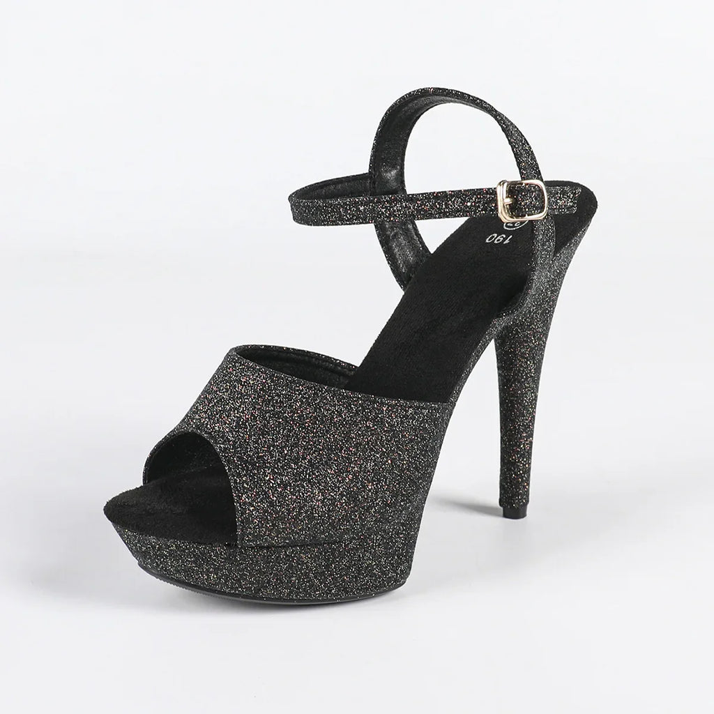 The Stardust Velvet Siren Stiletto – Luxury 13cm Platform Sandal