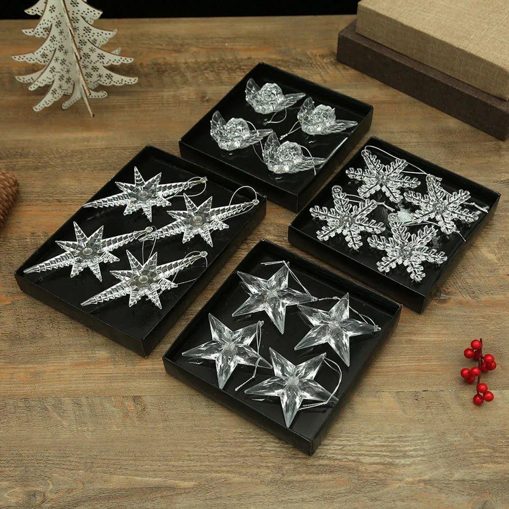 Clear Crystal-Look Christmas Hanging Ornaments