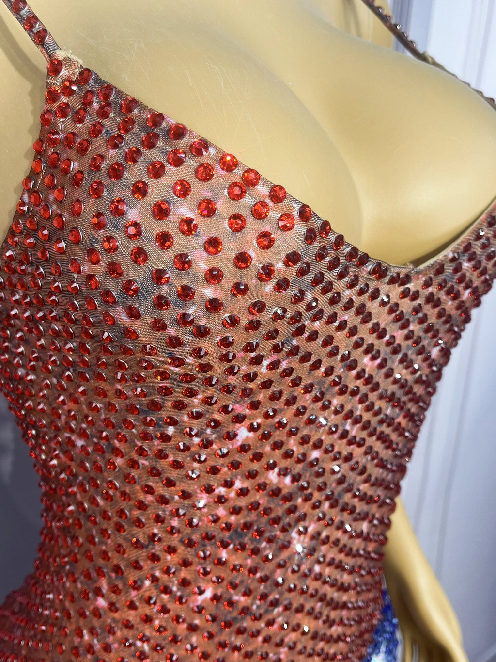 Twinkling Rhinestone Stars High-Cut Stage Bodysuit Dance Performance Leotard
