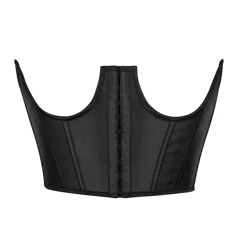 Gothic Underbust Corset Top Strapped Curve Shaper Punk Slimming Waist Belt