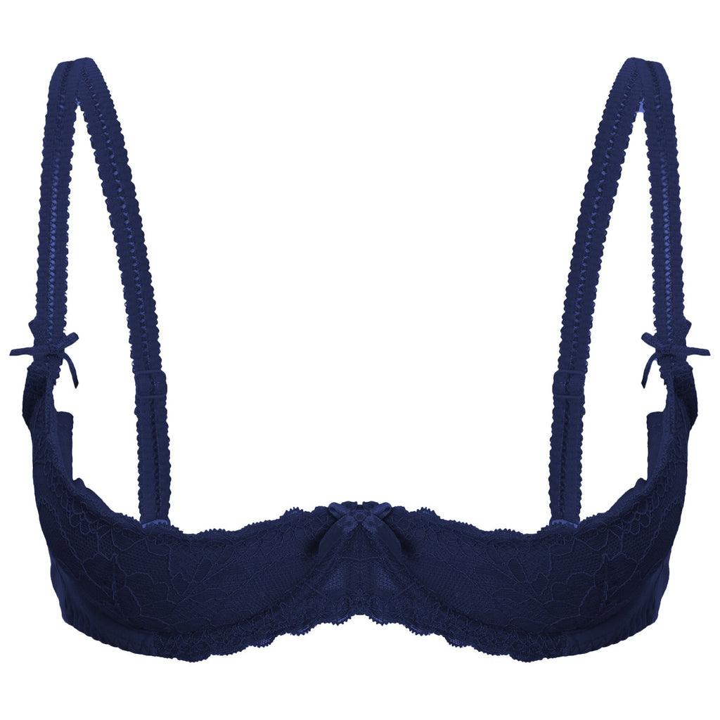 Lace Underwire Half-Cup Push-Up Bra