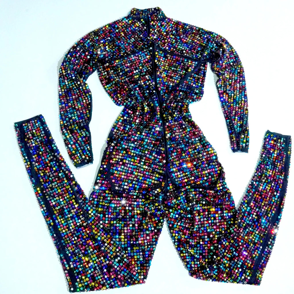 Sparkly Rhinestone Luxury Jumpsuit & Stage Performance Costume