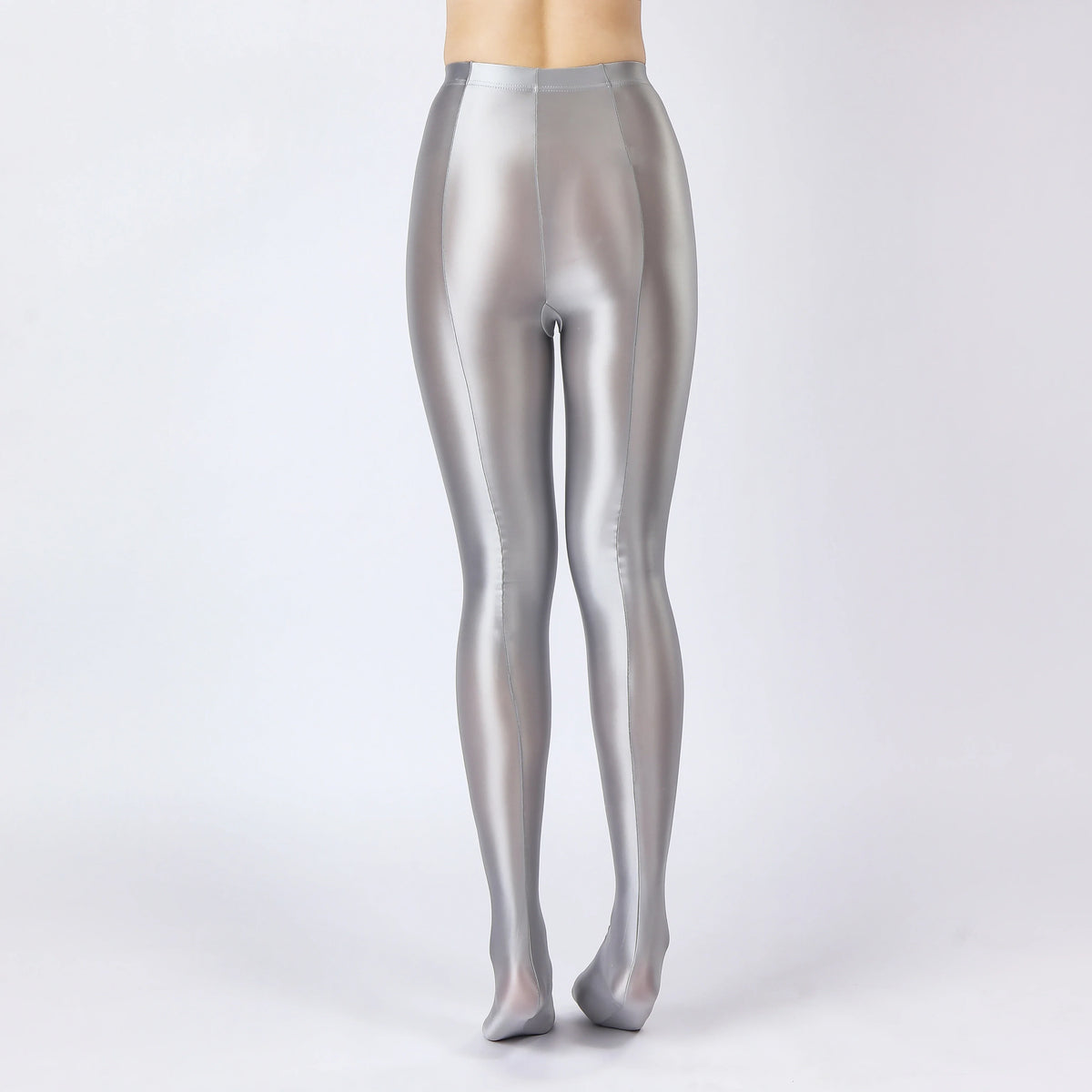 Oil Glossy High-Stretch Satin Pencil Pants & Leopard Print Leggings