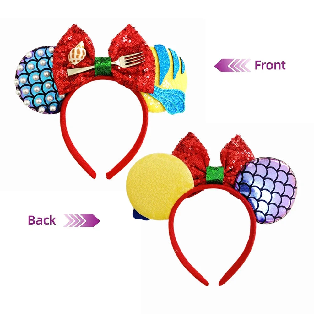 Mouse Ears Sequin Bow Cosplay Headband for Women & Adults