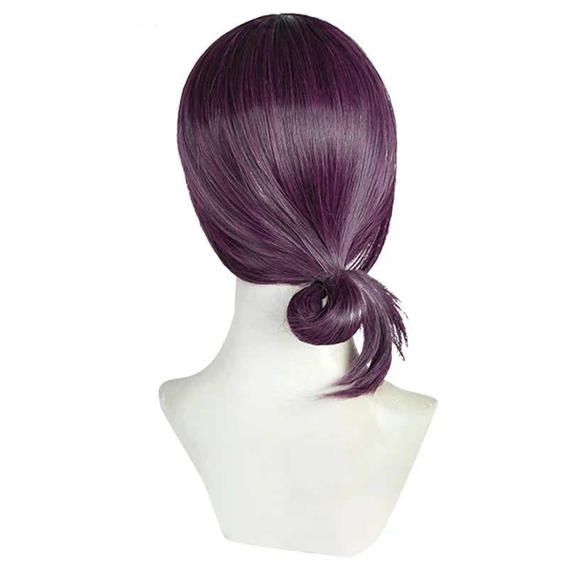 Reze Purple Brown Ponytail Cosplay Wig