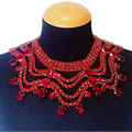 Multi layered Wave Rhinestone Necklace & Earring Set