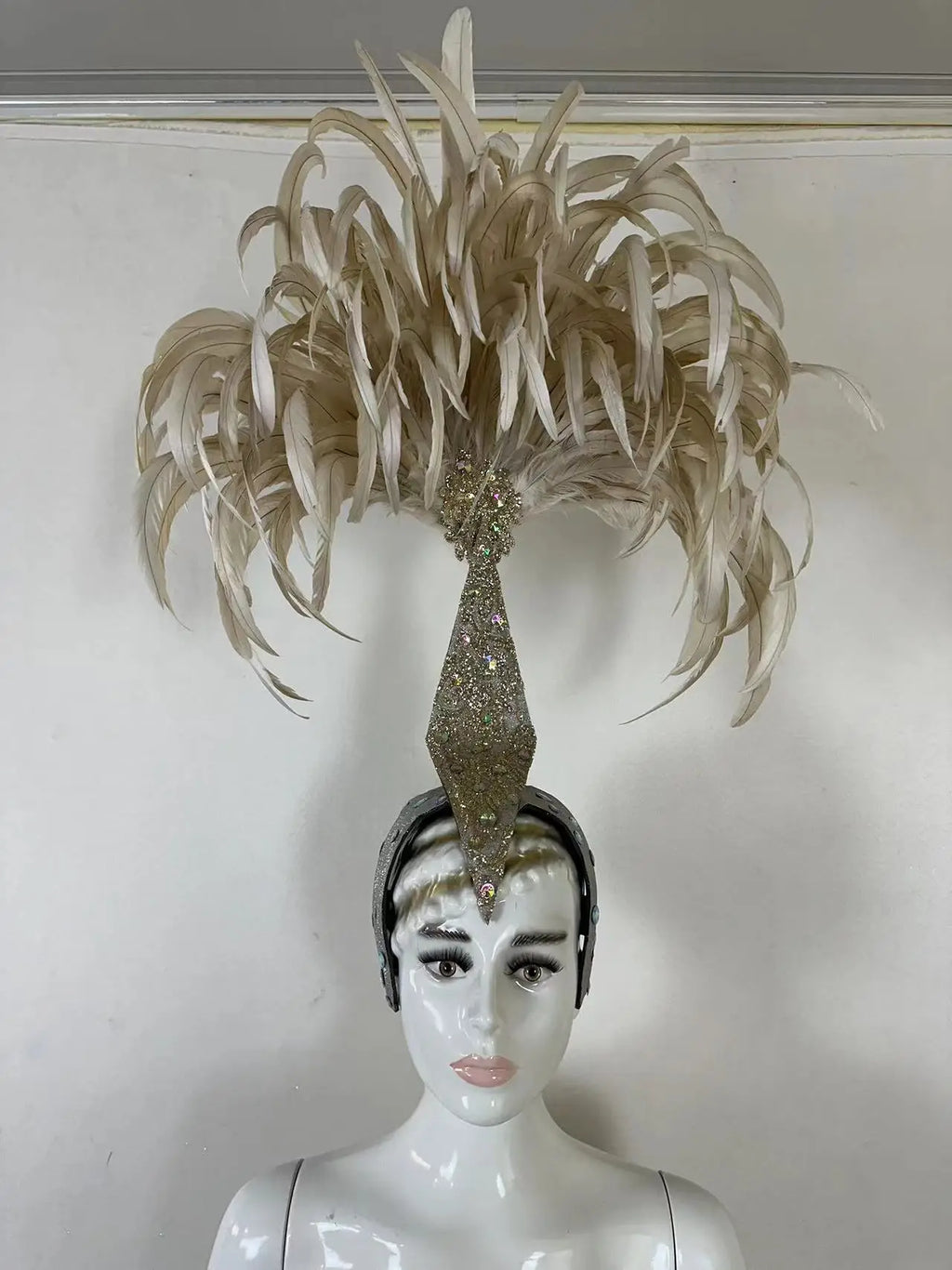 The Stardust Dionysia – Off-White Feather Carnival & Masque Ball Headdress