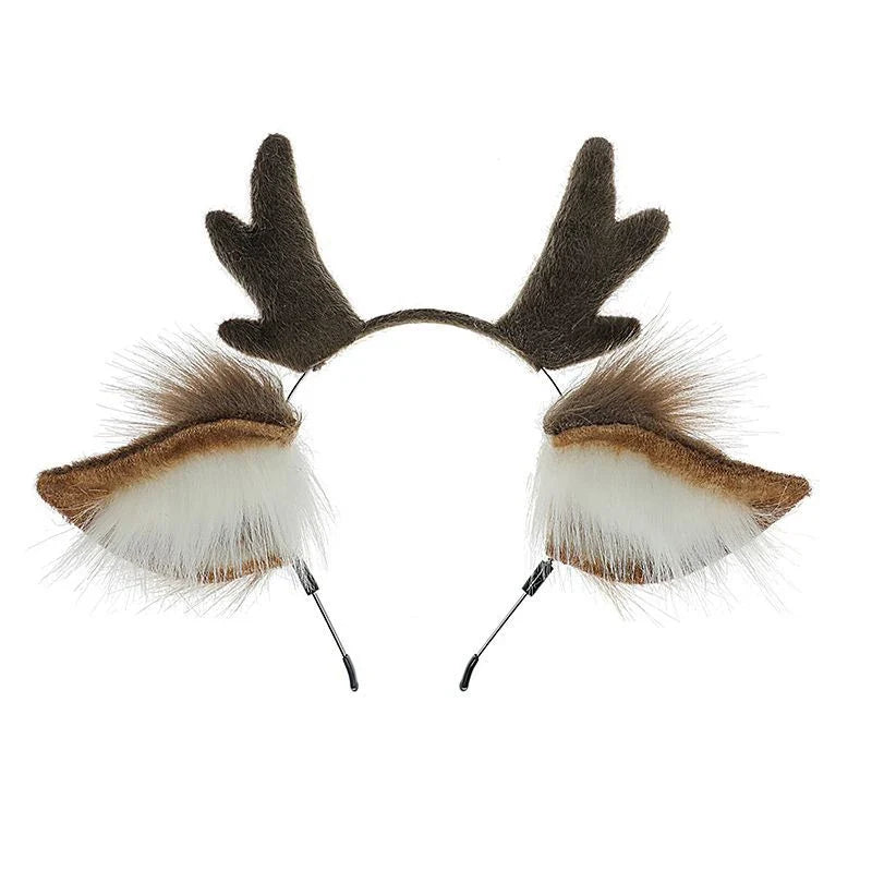 Cute Plush Deer Antler Headband for Women