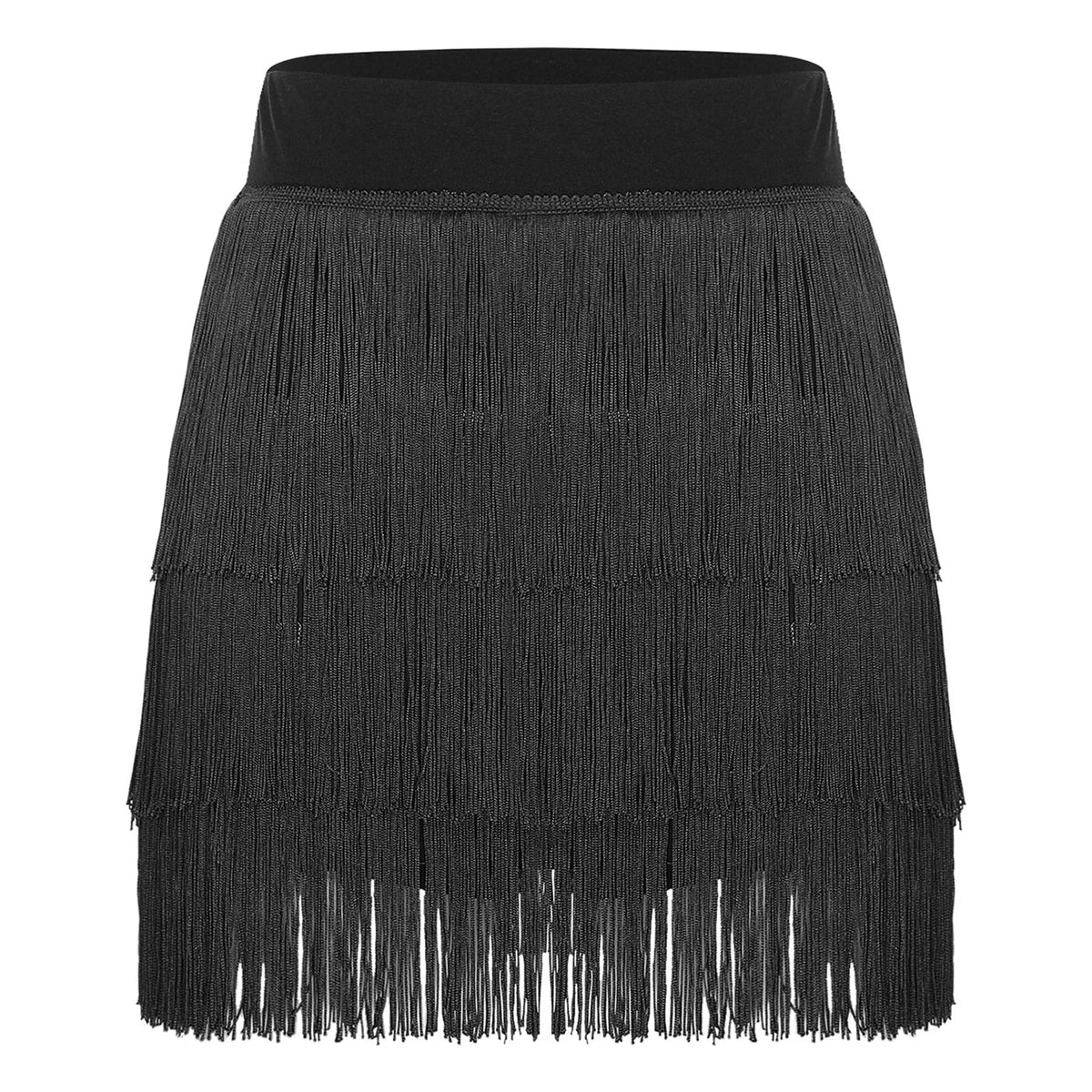 The Stardust Havana Fringe Skirt – High-Waist Tiered Tassel Performance Skirt