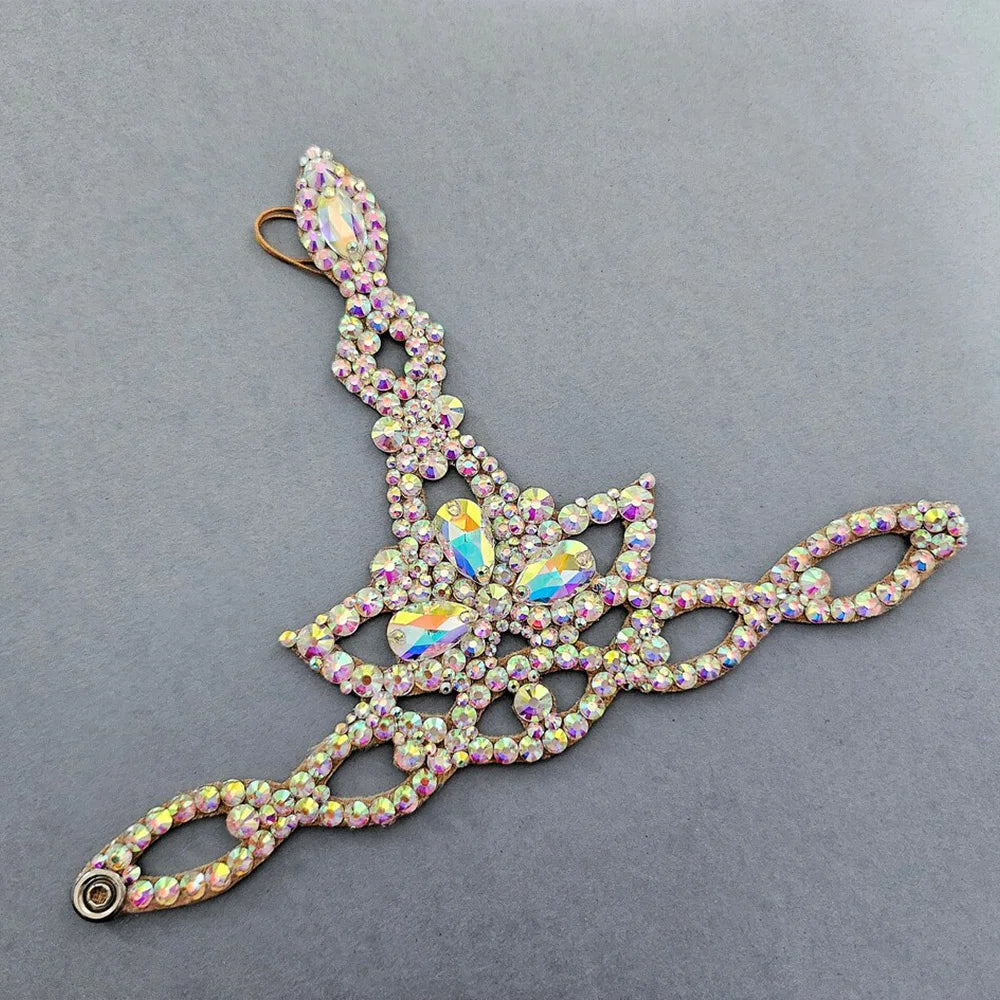 AB Rhinestone Hand Chain Bracelet