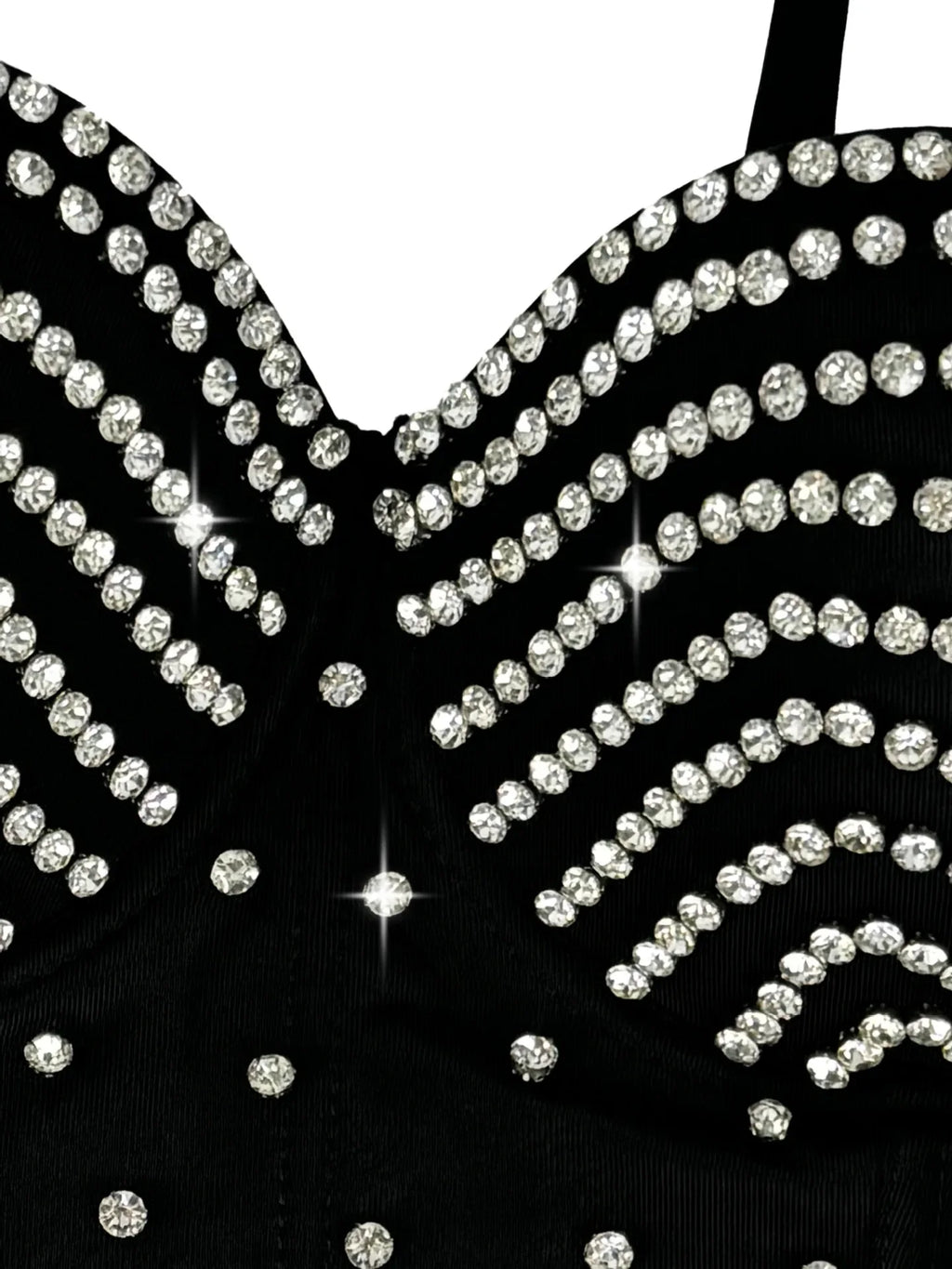 The Stardust Prism Siren – Embroidered Diamond Bustier Corset Crop Top