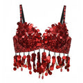The Stardust Tribal Empress – Metallic Studded Coin & Rhinestone Tribal Belly Dance Bra Top