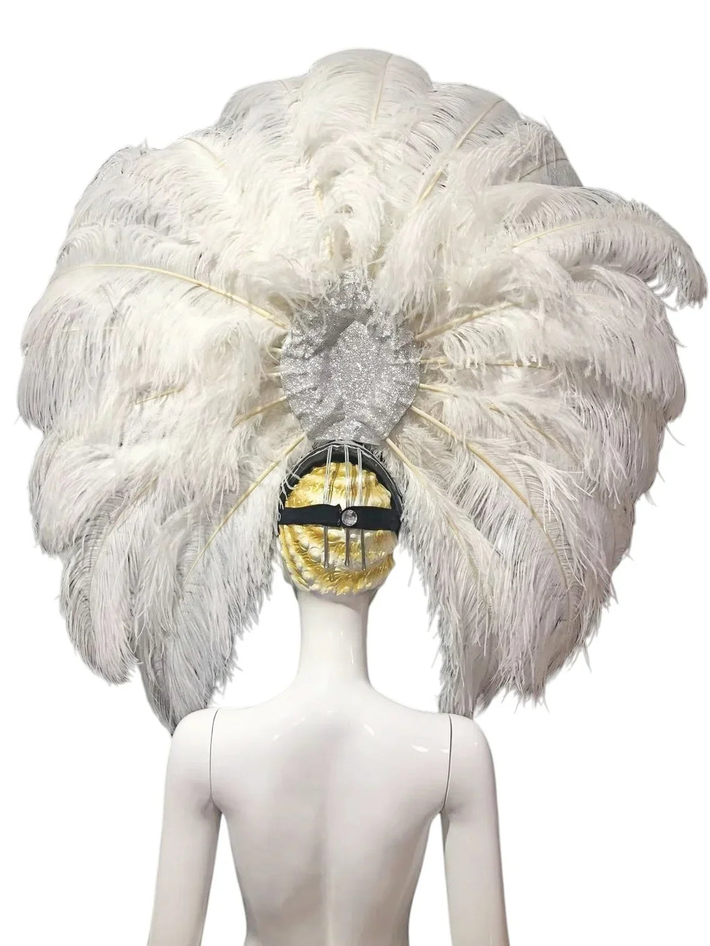 The Stardust Dionysia – Elegant Faux Fur & Rhinestone Samba Carnival Headdress