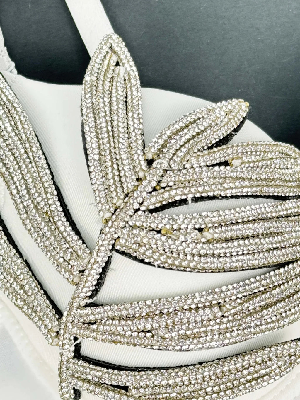 Diamond Rhinestone Leaf Embroidered Bustier Top & Corset Bralette
