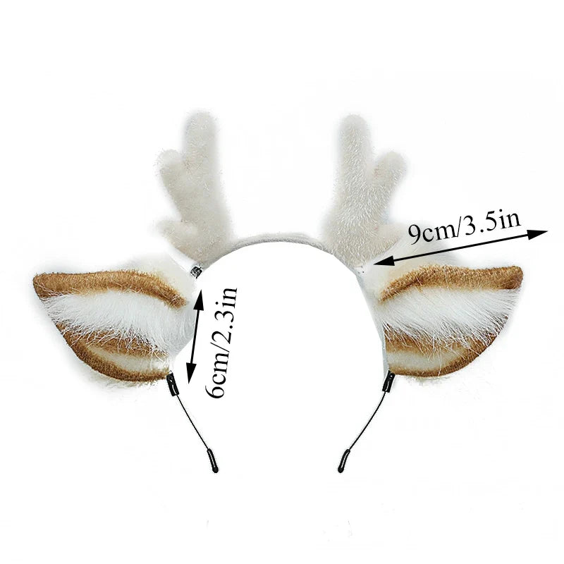 Cute Plush Deer Antler Headband for Women
