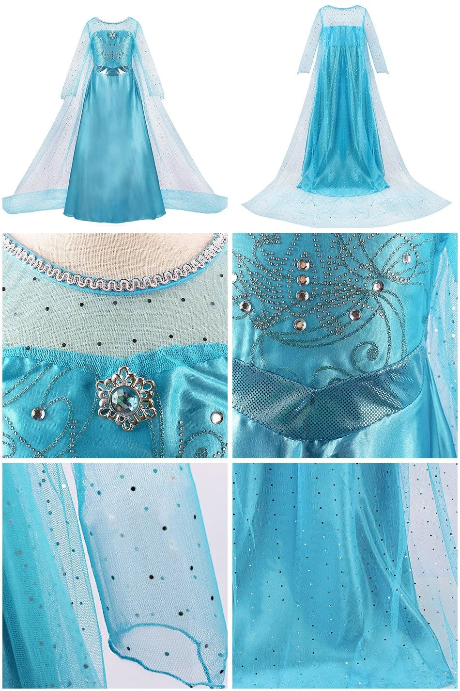Kids Princess Costume Dress for Girls Cosplay Parties