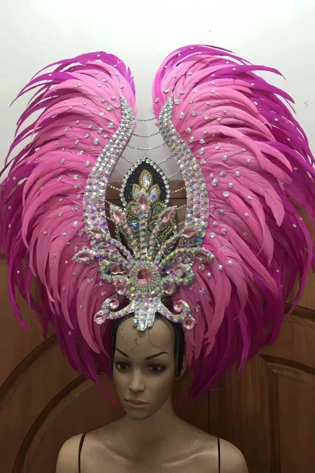 Feather headdress samba costume carnival halloween party bar performance hat makeup dance wings parade