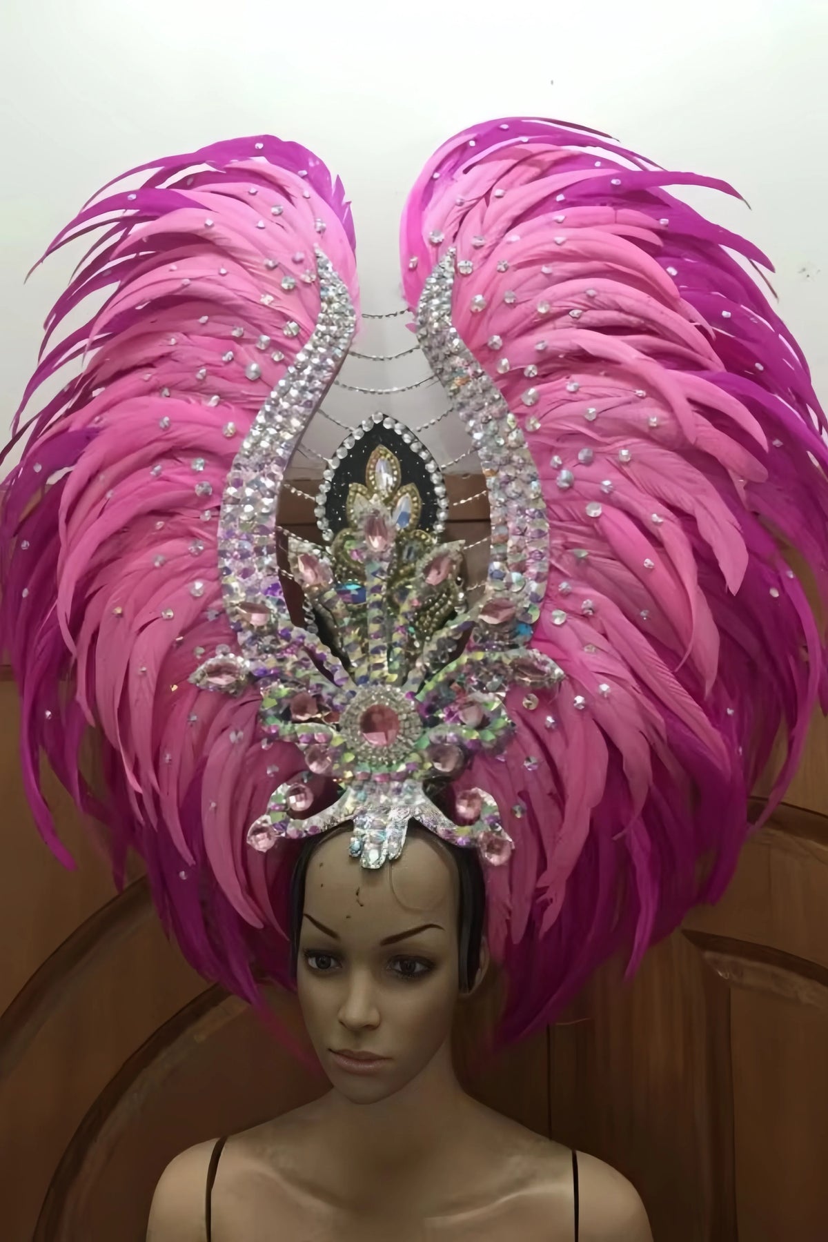Feather headdress samba costume carnival halloween party bar performance hat makeup dance wings parade
