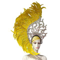The Stardust Samba Radiance – Elegant Feathered Stage & Carnival Headdress