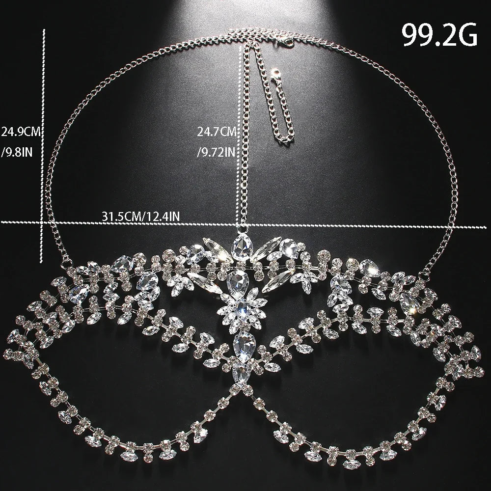 Exaggerated Rhinestone Masquerade Jewelry Face Mask