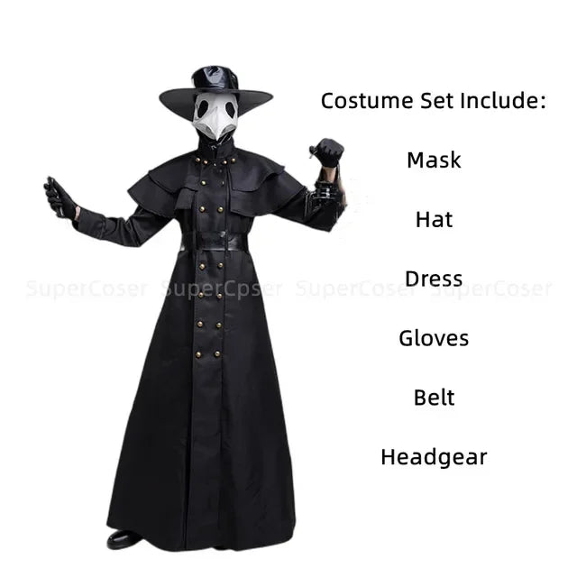Plague Doctor Costume – Medieval Hooded Robe Cosplay Set
