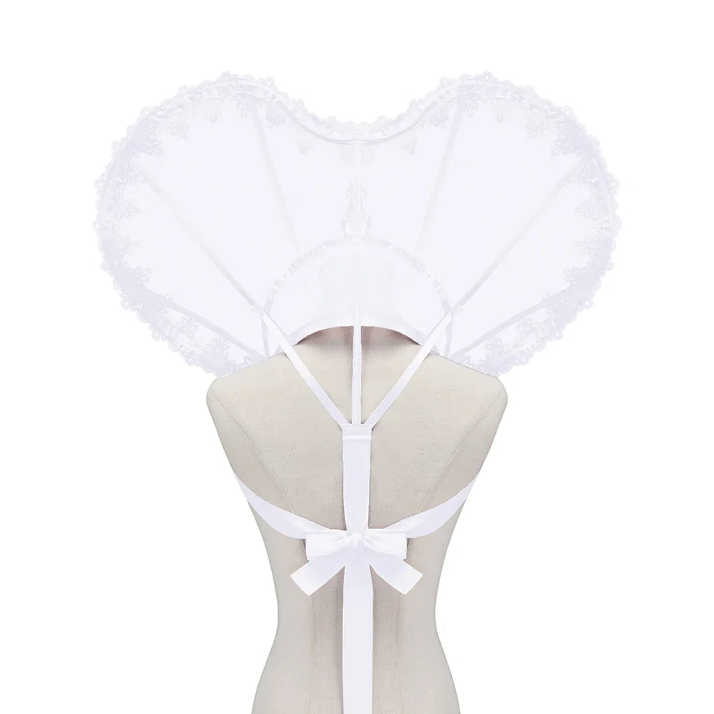 Heart-Shaped Standing Lace Medici Collar Gothic Queen Elizabeth Boned Neckpiece
