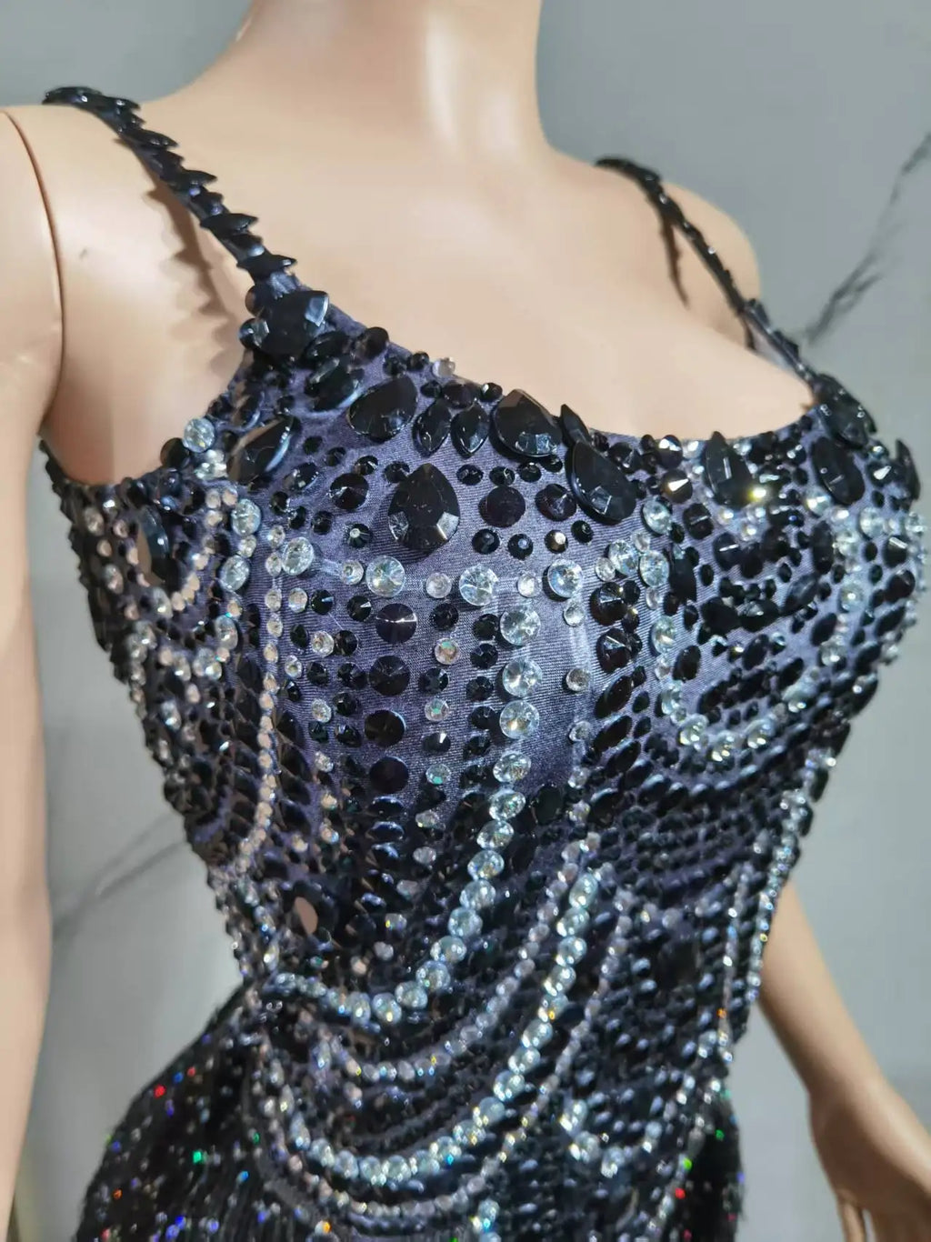The Stardust Festival Fringe Bodysuit – Luxury Rhinestone Tassel Showgirl Costume