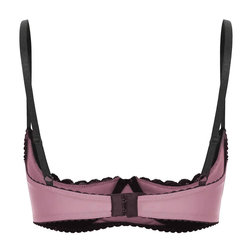 Lace Underwire Half-Cup Balconette Bra
