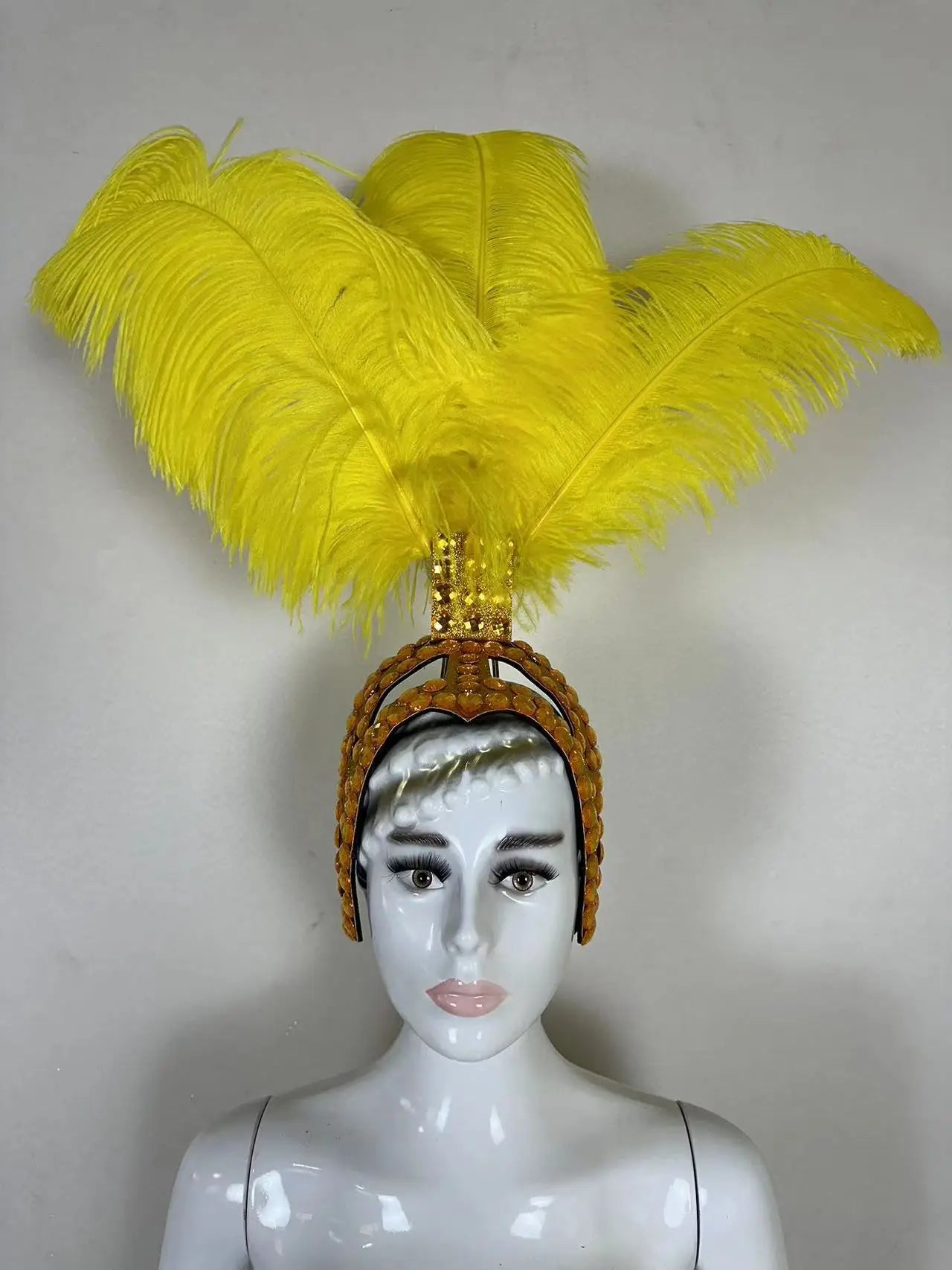 The Stardust Azure Sovereign – Royal Blue Feather Samba Carnival Headdress