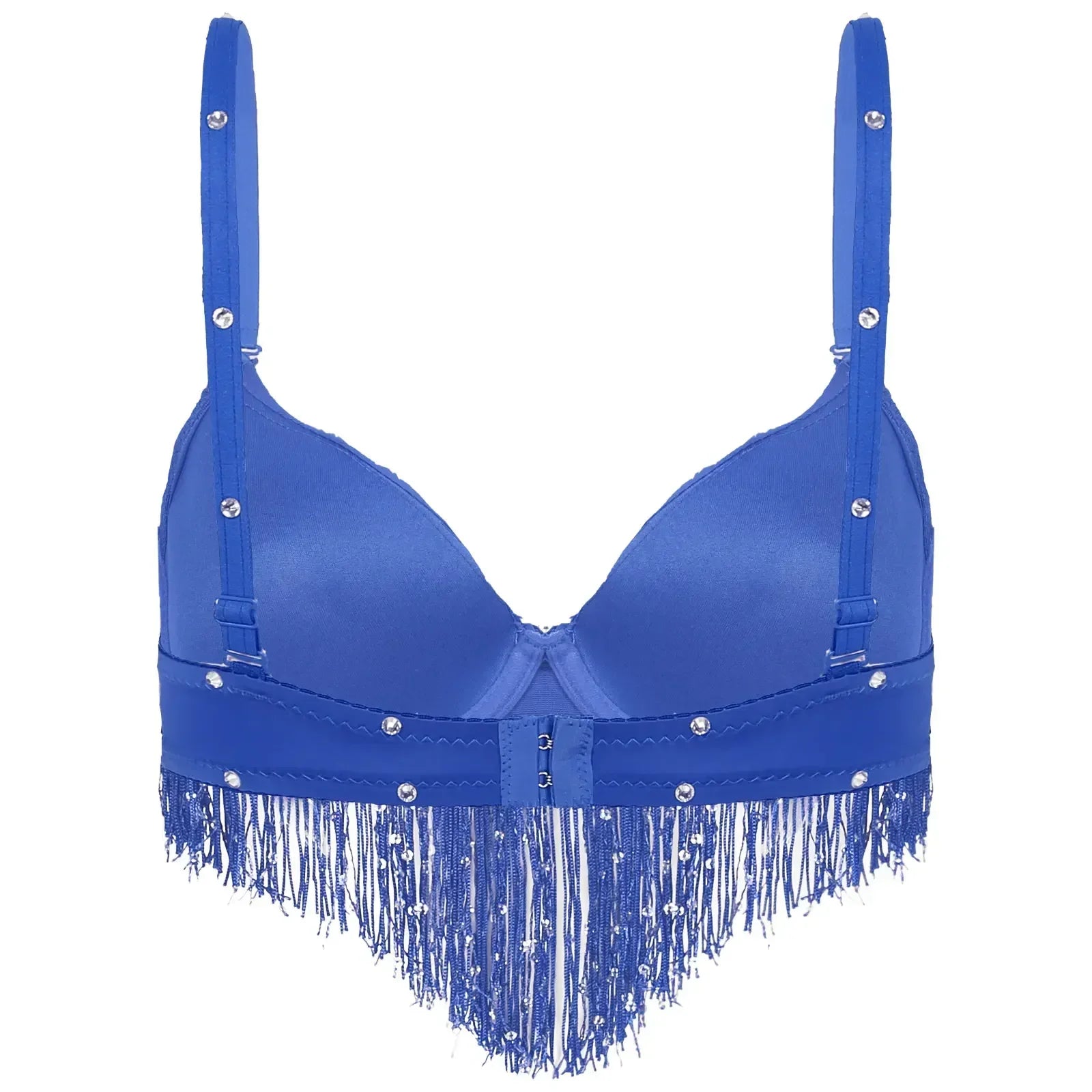 The Stardust Oasis Sirena – Sequined Tassel & Rhinestone Push-Up Belly Dance Bra Top