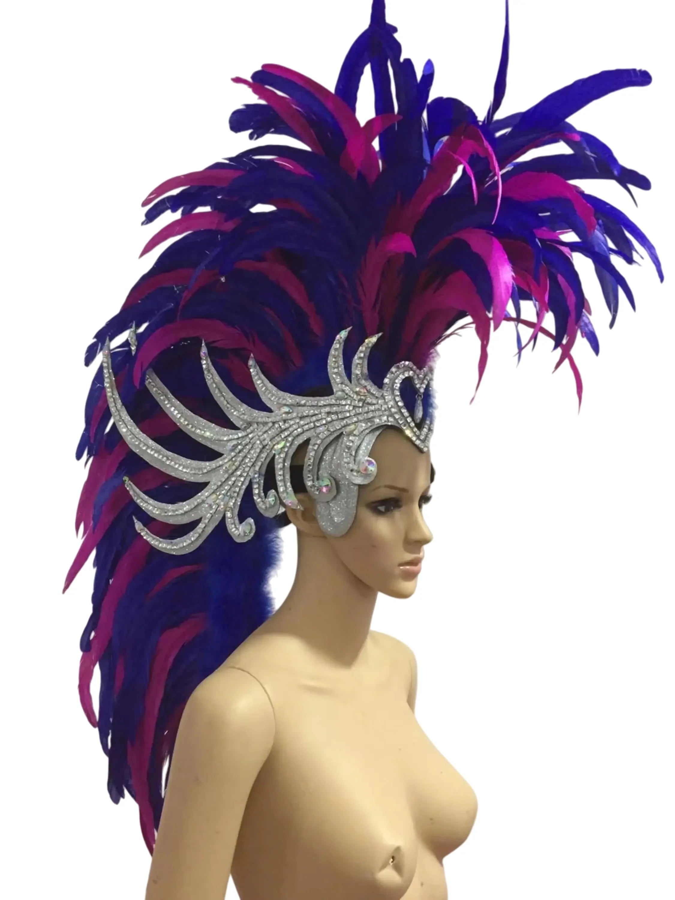 The Stardust Dynasty – Majestic Velvet & Feather Samba Masquerade Crown