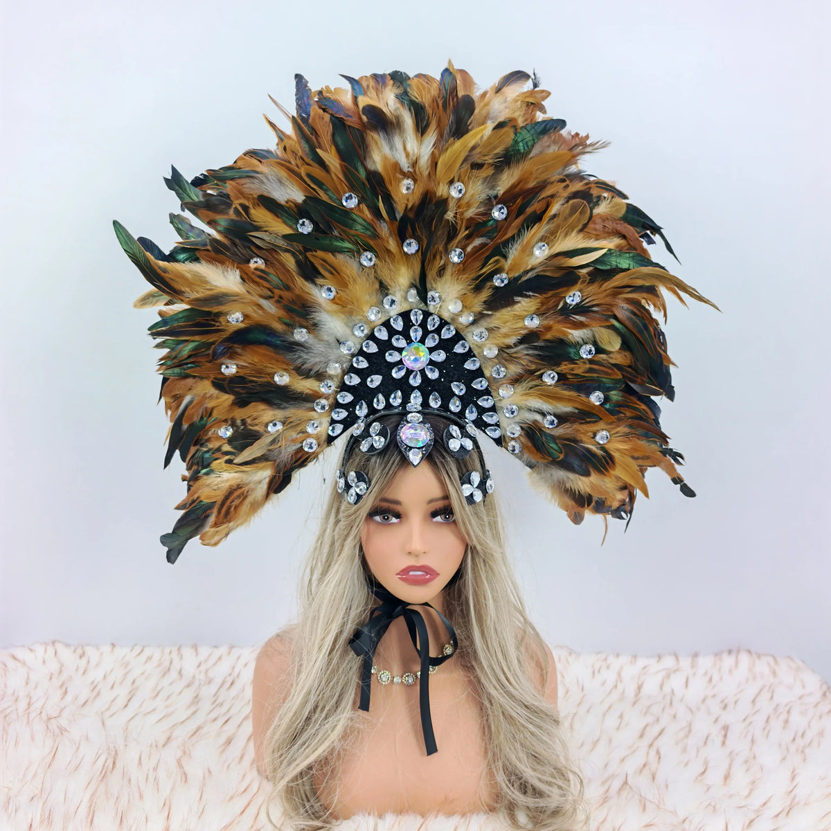 Luxury Party Feather Headdress & Carnival Designer Cosplay Crown