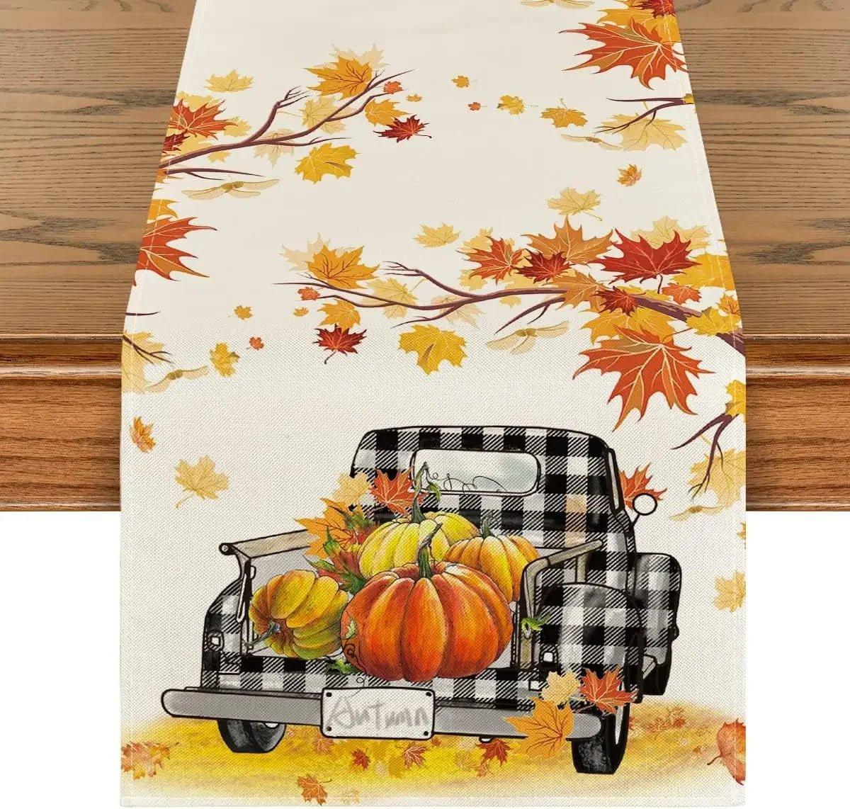 Autumn Thanksgiving Table Runners, 72 to 108 in
