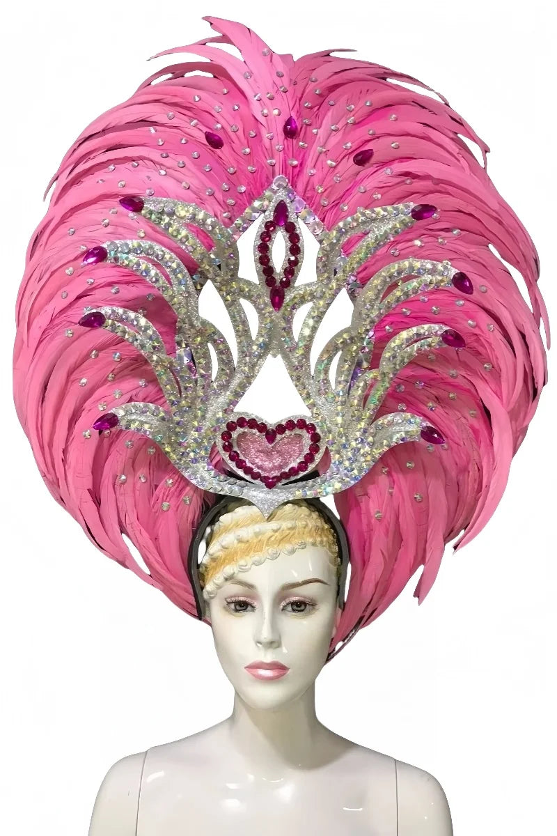 Feather headdress samba costume carnival halloween party bar performance hat makeup dance wings parade