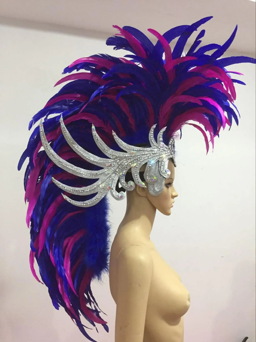 The Stardust Dynasty – Majestic Velvet & Feather Samba Masquerade Crown