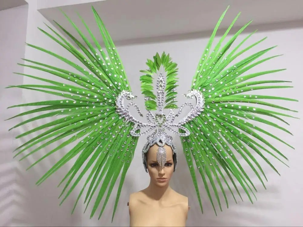 The Stardust Tropicana Samba Crown – Feather & Rhinestone Stage Headdress