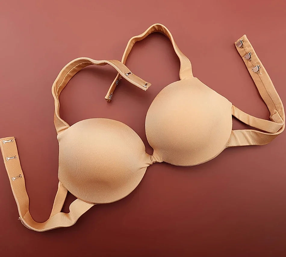 Handmade Steel Ring Gathered Nude Performance Bra Cup