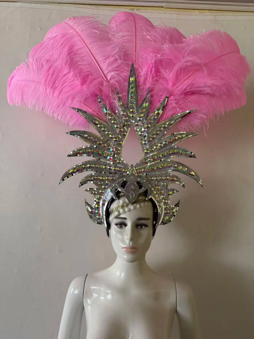 The Stardust Majestic Feather Crown – Carnival & Cabaret Stage Headdress