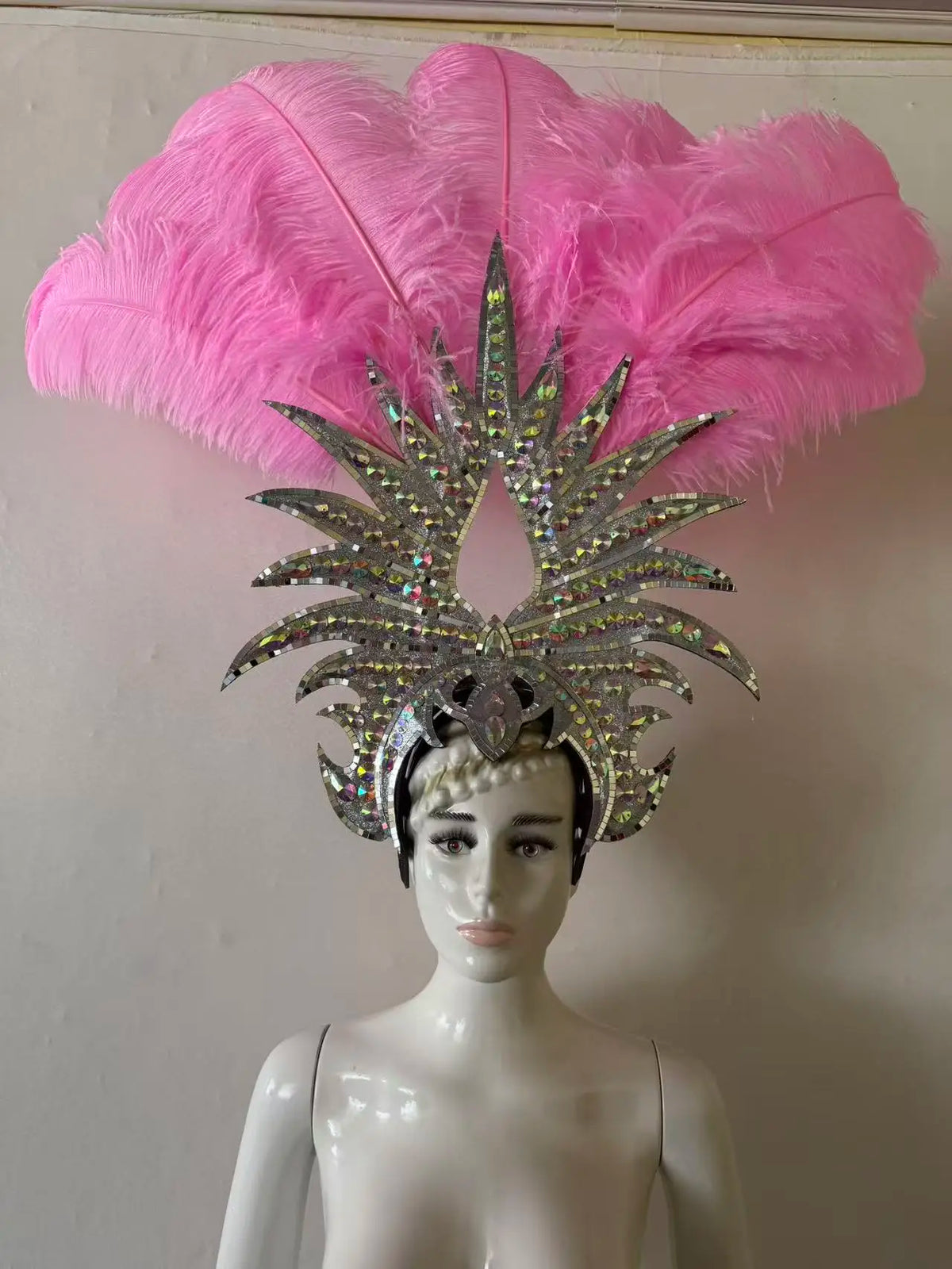 The Stardust Majestic Feather Crown – Carnival & Cabaret Stage Headdress