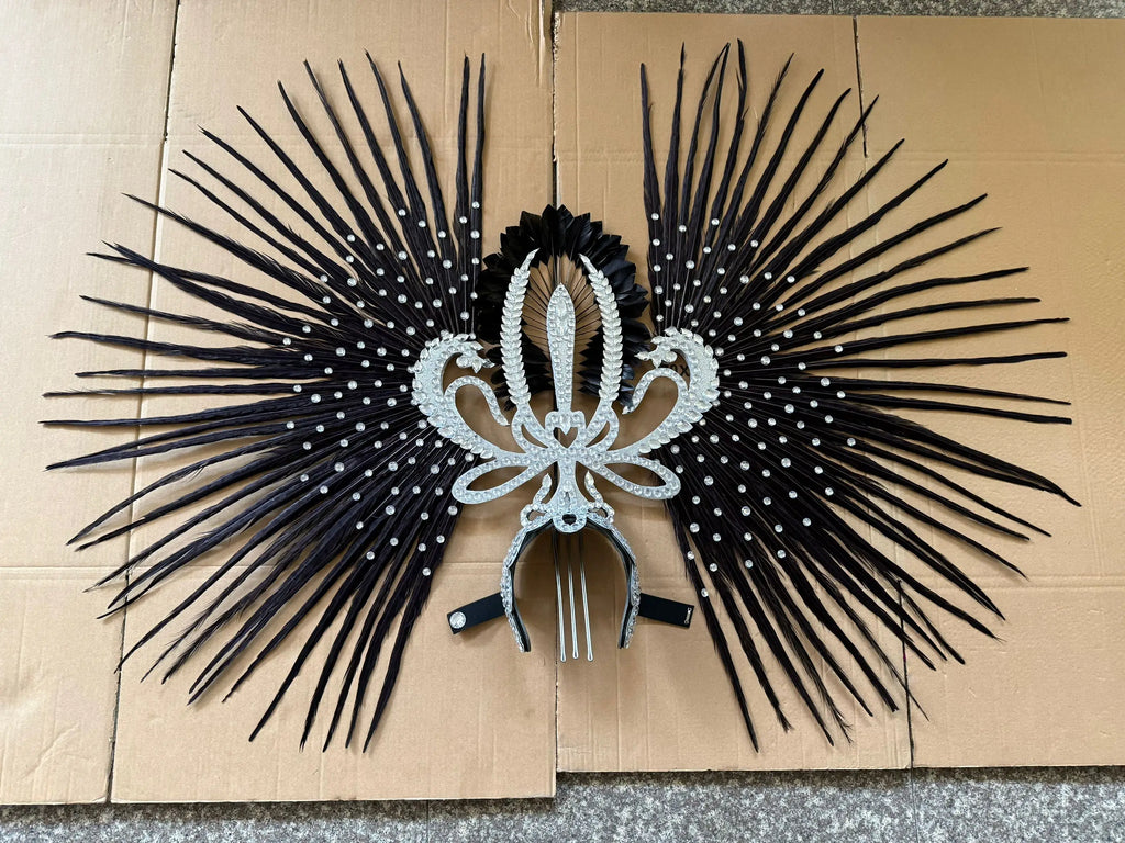 The Stardust Tropicana Samba Crown – Feather & Rhinestone Stage Headdress