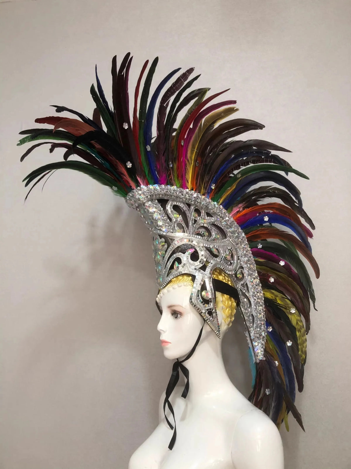 The Stardust Dynasty – Majestic Velvet & Feather Samba Masquerade Crown