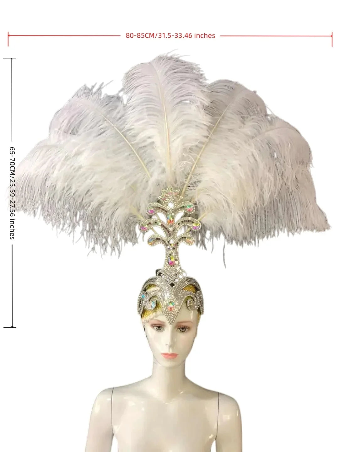 The Stardust Samba Queen – Premium Feathers & Rhinestones Carnival Headdress