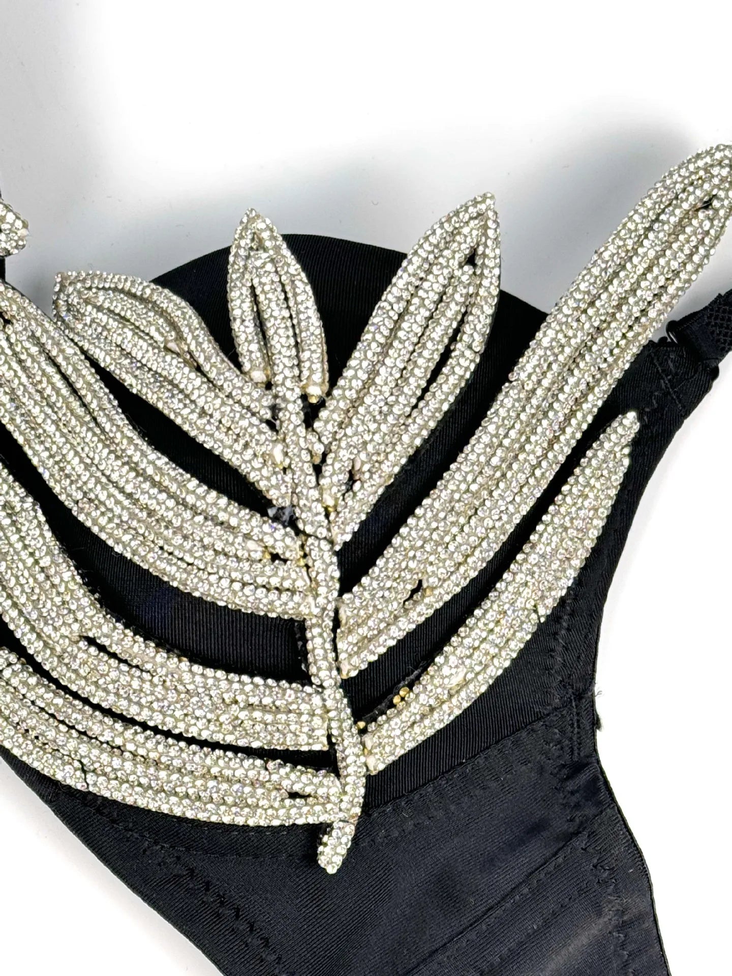 Diamond Rhinestone Leaf Embroidered Bustier Top & Corset Bralette