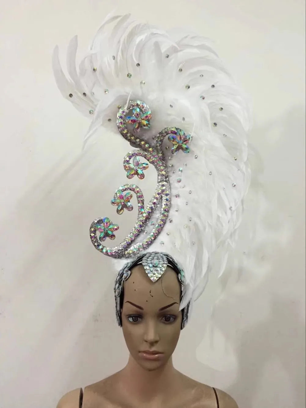 The Stardust Royal Plume – Feathered Carnival & Cabaret Stage Headdress