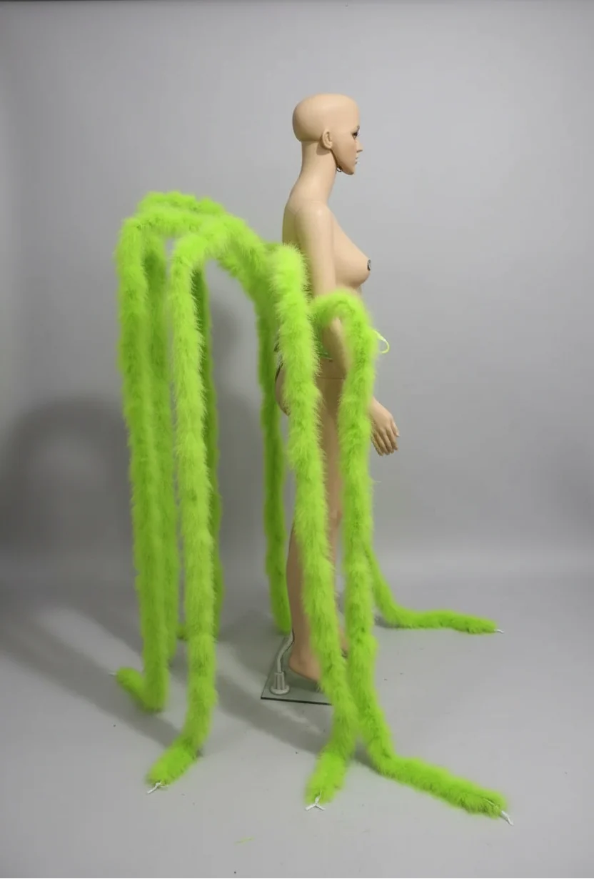 Long Feather Waterfall Backpiece Costume Accessory