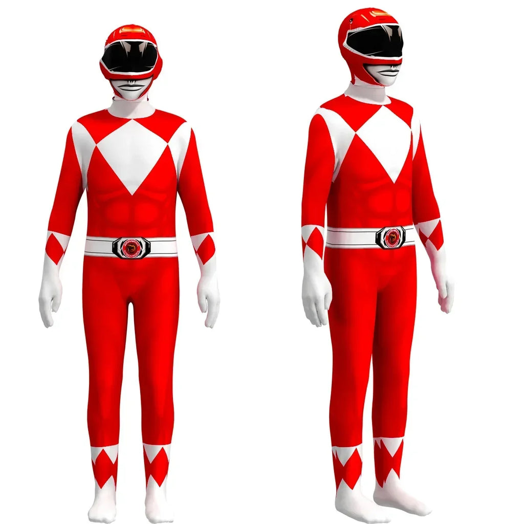 Power Samurai Sentai Rangers Costume – Superhero Cosplay Jumpsuit